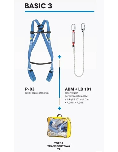 Podstawowy zestaw asekuracyjny Protekt BASIC 3 - szelki + amortyzator